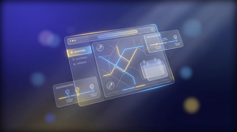 Travel agency website builder drag-and-drop editor interface